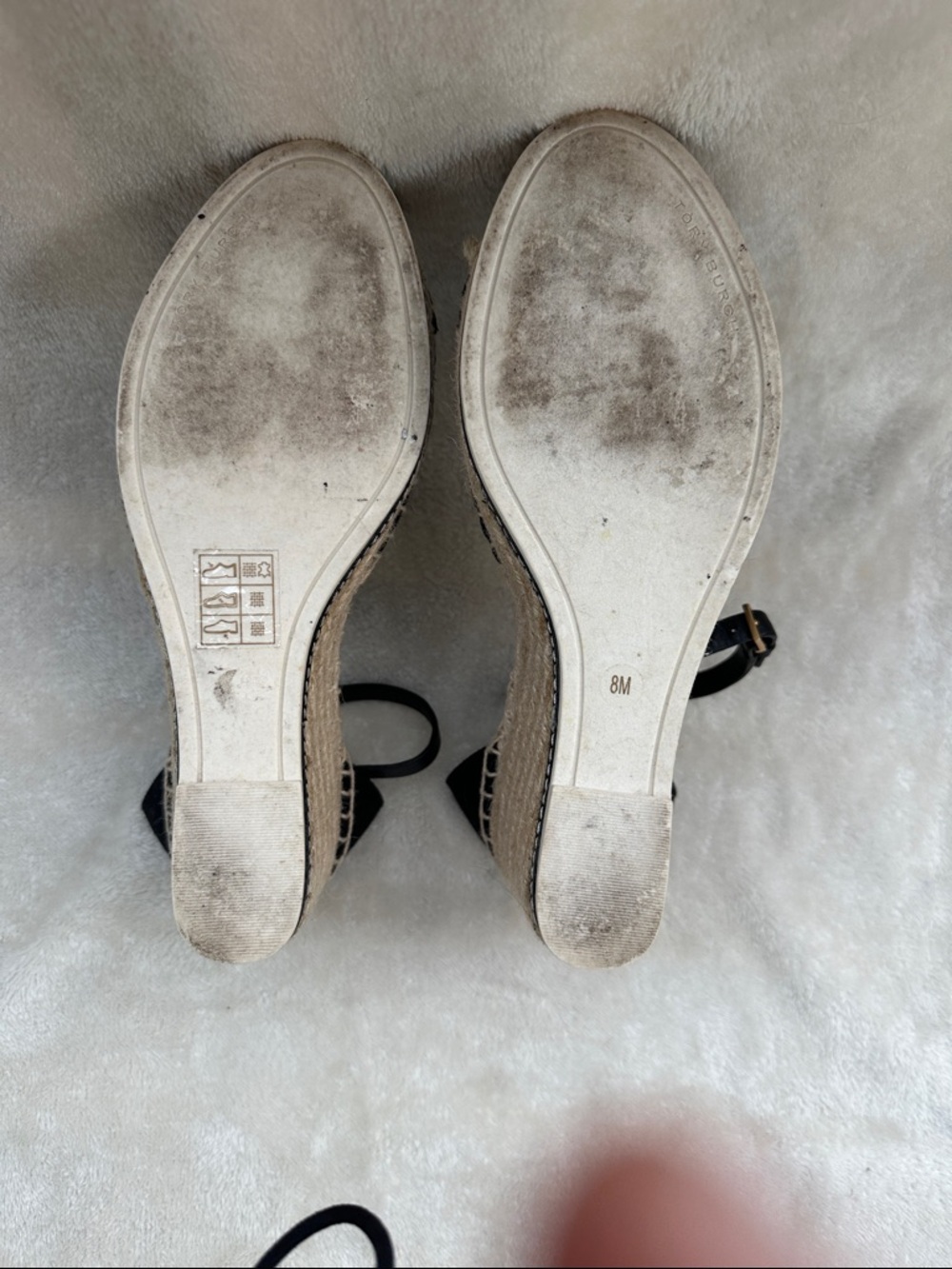 Tory Burch Black Espadrille Wedge Ankle-Strap Sandals 8 - Picture 6 of 7